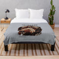 Chocolate brown cockapoo dog plush blanket