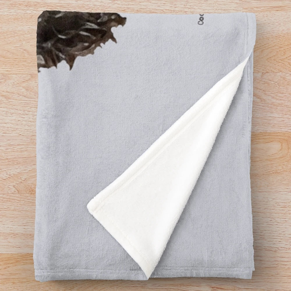Chocolate brown doodle dog plush blanket
