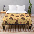 Chocolate brown plush blanket featuring a cute Havanese dog design