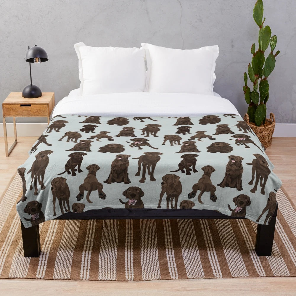 Chocolate Labrador Retriever Plush Blanket