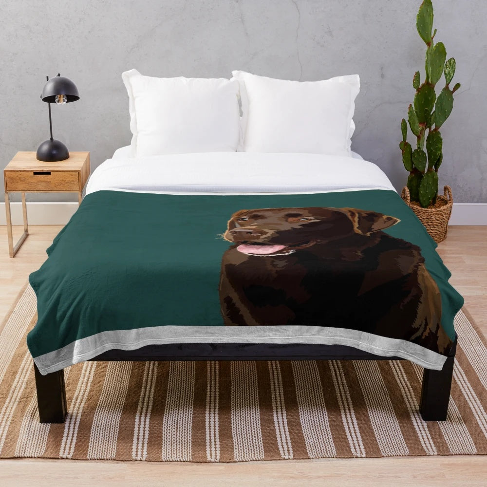 Soft and plush chocolate labrador retriever dog blanket