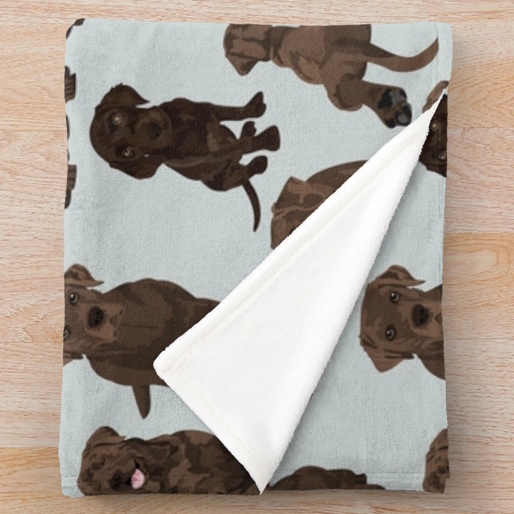 Chocolate Labrador Retriever Plush Blanket