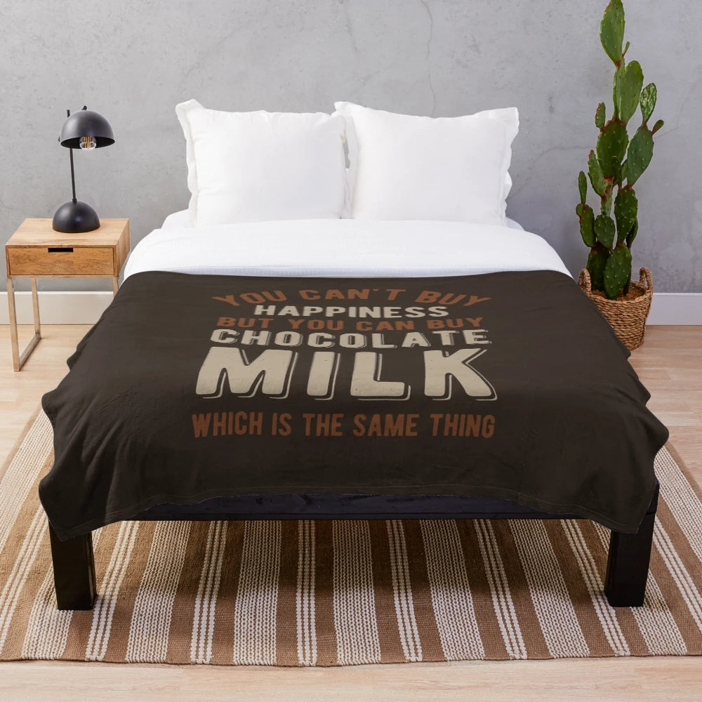 Soft and plush chocolate milk themed blanket