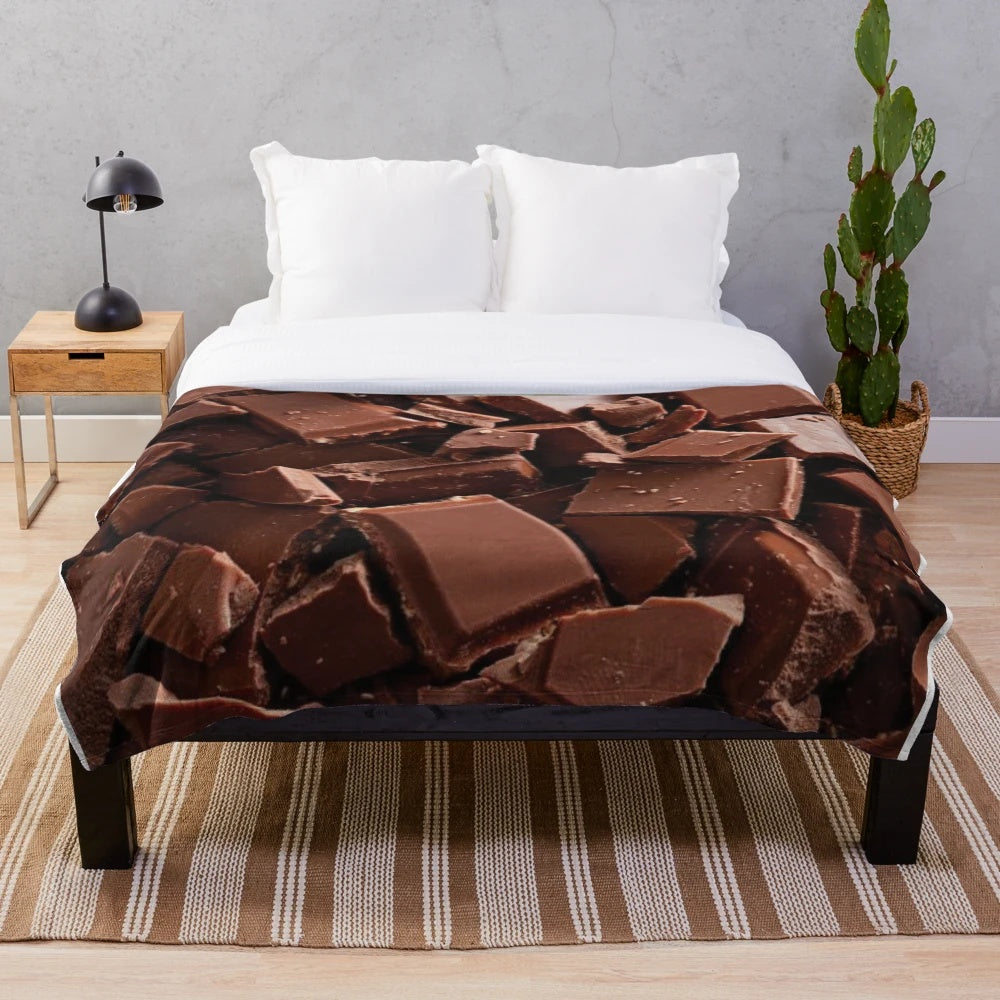 Chocolate pattern plush blanket for kids