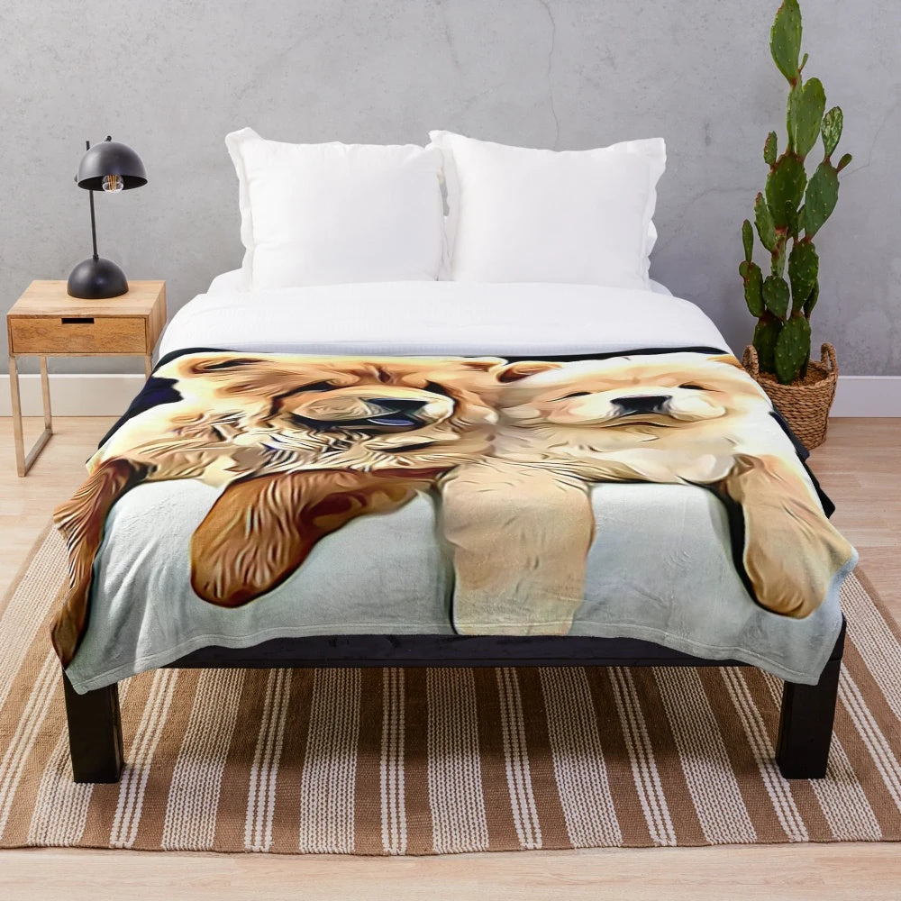 Chow Pals Plush Blanket featuring a cute and fluffy chow chow design