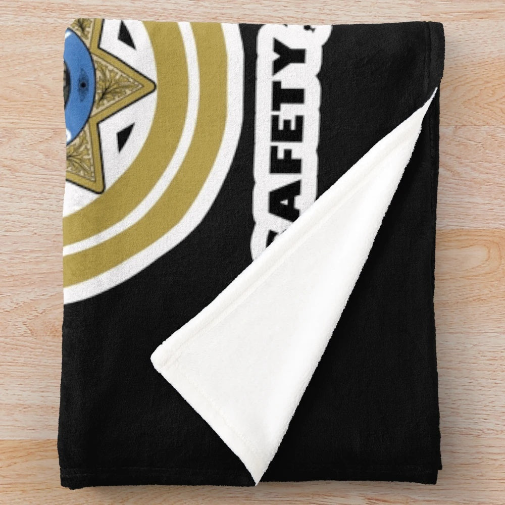 CHP-inspired plush blanket featuring the California Highway Patrol logo