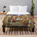 Soft and snuggly plush blanket featuring a nativity scene design