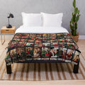 Plush blanket featuring a collage of Christmas movie scenes and characters