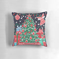 Festive Christmas pillow with magical holiday patterns and designs