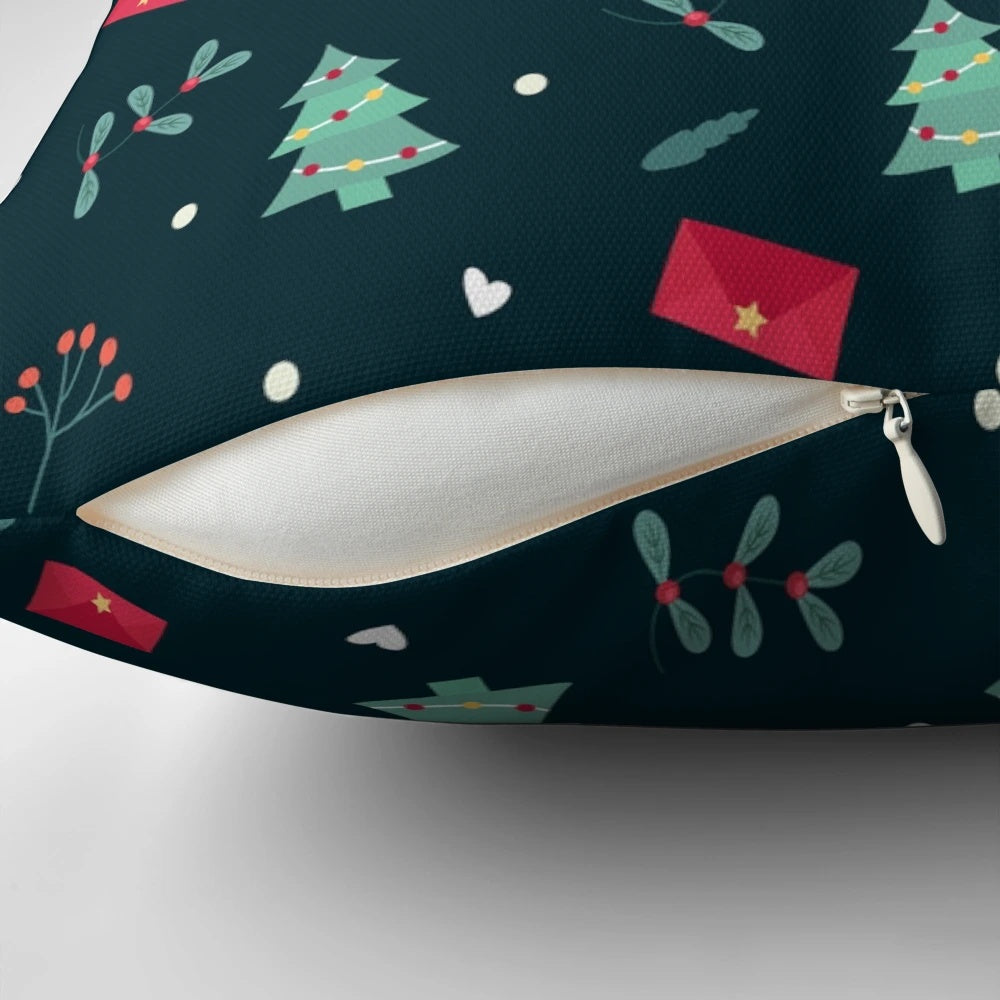Soft, plush Christmas pillow with festive holiday design