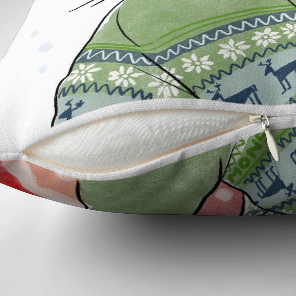 Soft, decorative pillow featuring a festive holiday design for fans of the Heartstopper series by Alice Oseman.