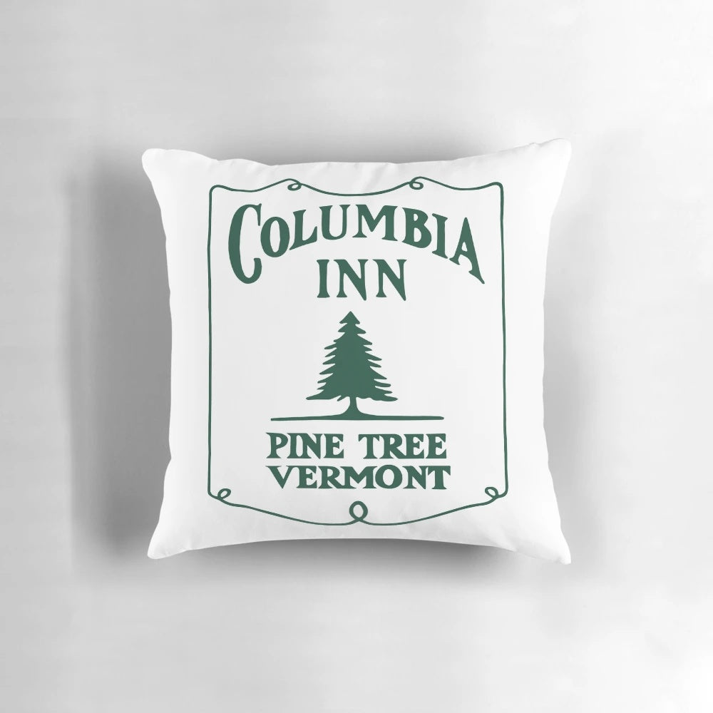 Soft, plush pillow featuring a winter scene from the beloved Christmas movie "White Christmas"