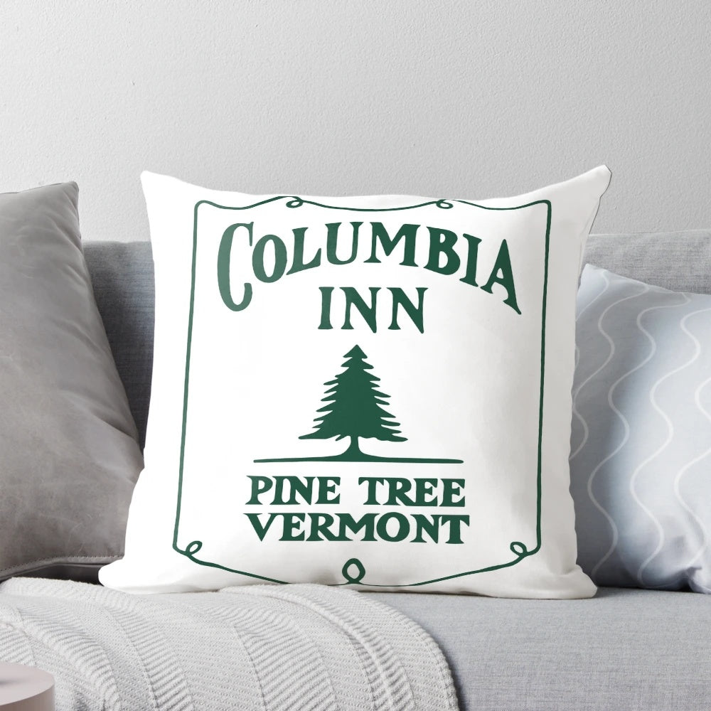 Soft, plush pillow featuring a winter scene from the beloved Christmas movie "White Christmas"
