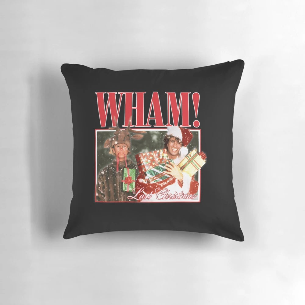 A cozy and festive Christmas pillow with a whimsical holiday design.