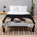Christmas Pugs Plush Blanket