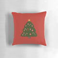 Soft, plush Christmas tree pillow with festive holiday design