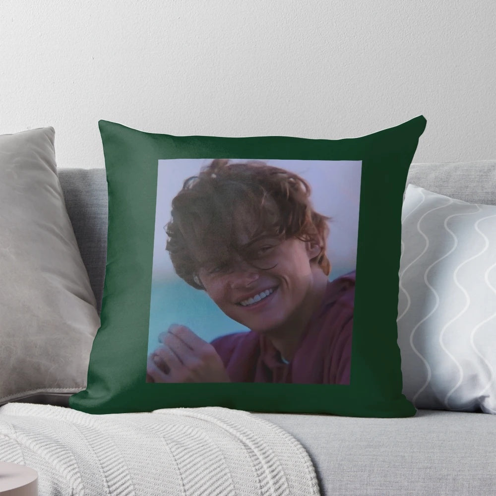 Christopher Briney pillow featuring characters from the popular book and TV series "The Summer I Turned Pretty