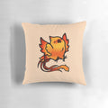 Fluffy, chubby phoenix pillow in a fiery design, perfect for fantasy-themed home décor.