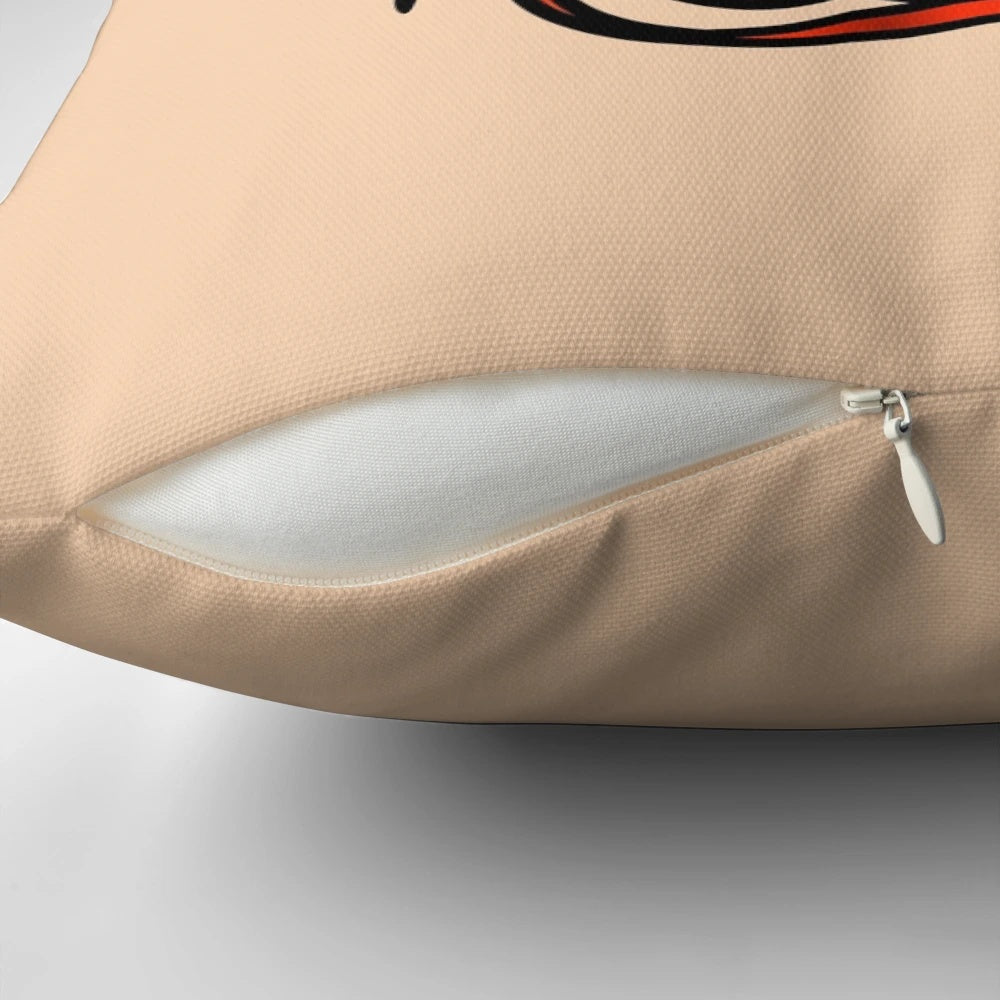 Fluffy, chubby phoenix pillow in a fiery design, perfect for fantasy-themed home décor.