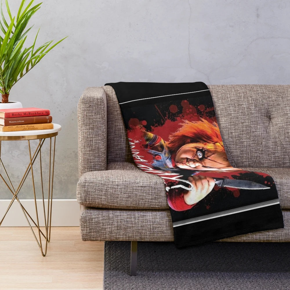 Game of Chucky Plush Blanket with Chucky Doll Character