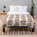 Cozy chunky knit striped plush blanket