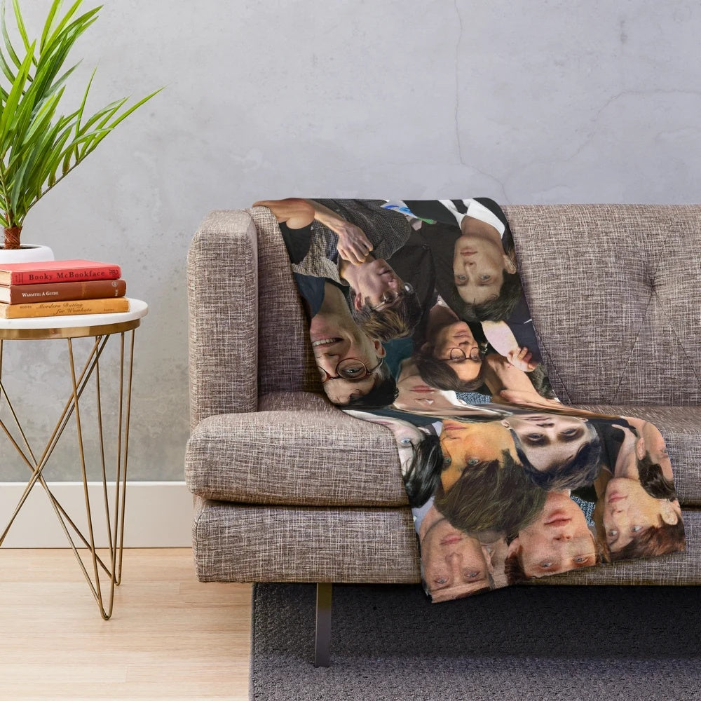 Cillian Murphy photo collage printed on a soft, plush blanket
