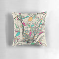 Cincinnati, Ohio street map printed on a soft, comfortable pillow for home or office decor.