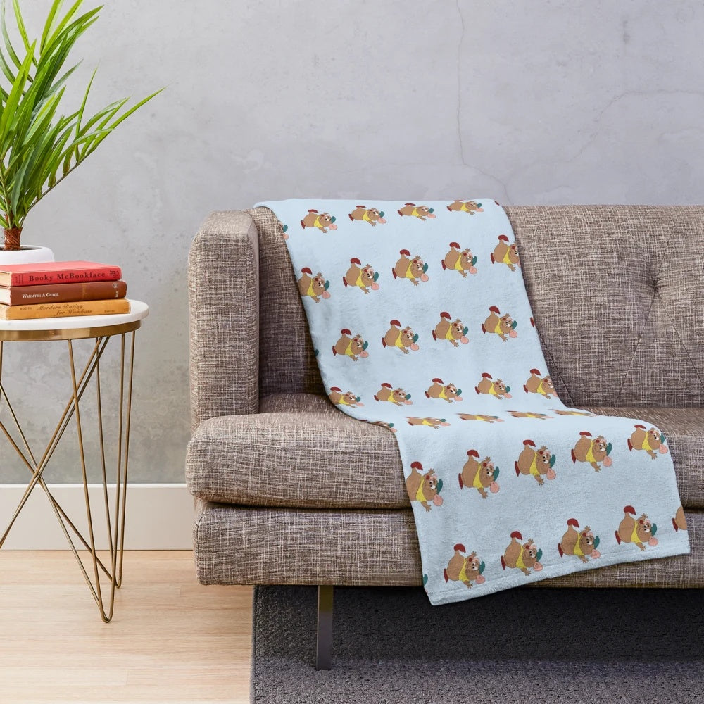 Cinderella plush blanket featuring Gus the mouse
