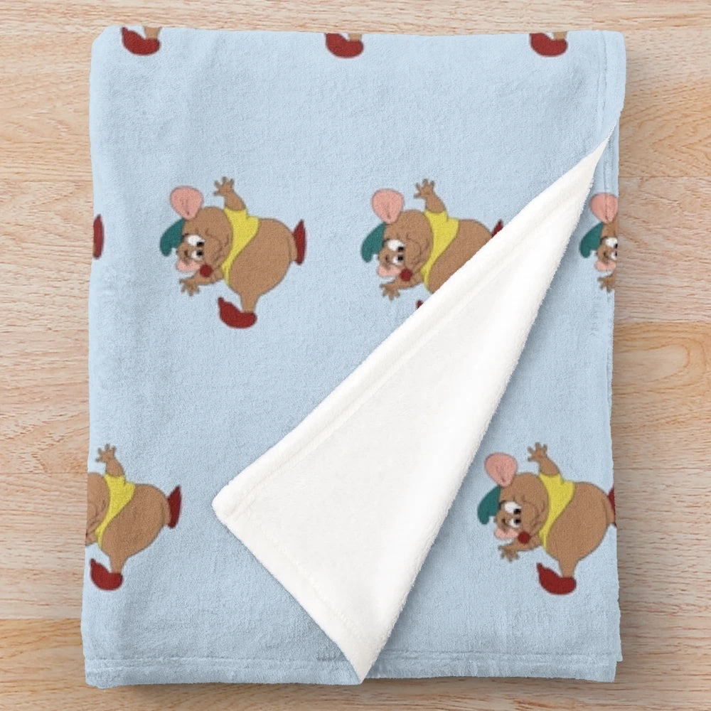 Cinderella plush blanket featuring Gus the mouse