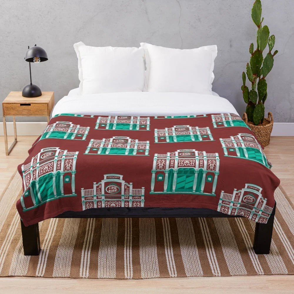 Cine Dore Plush Blanket featuring a vector illustration design