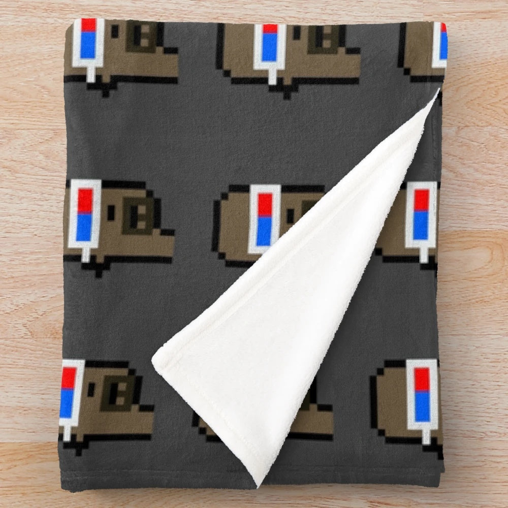 Plush cinema-themed 2D blanket for a cozy movie night