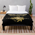 Cozy cinema assistant plush blanket with coffee design