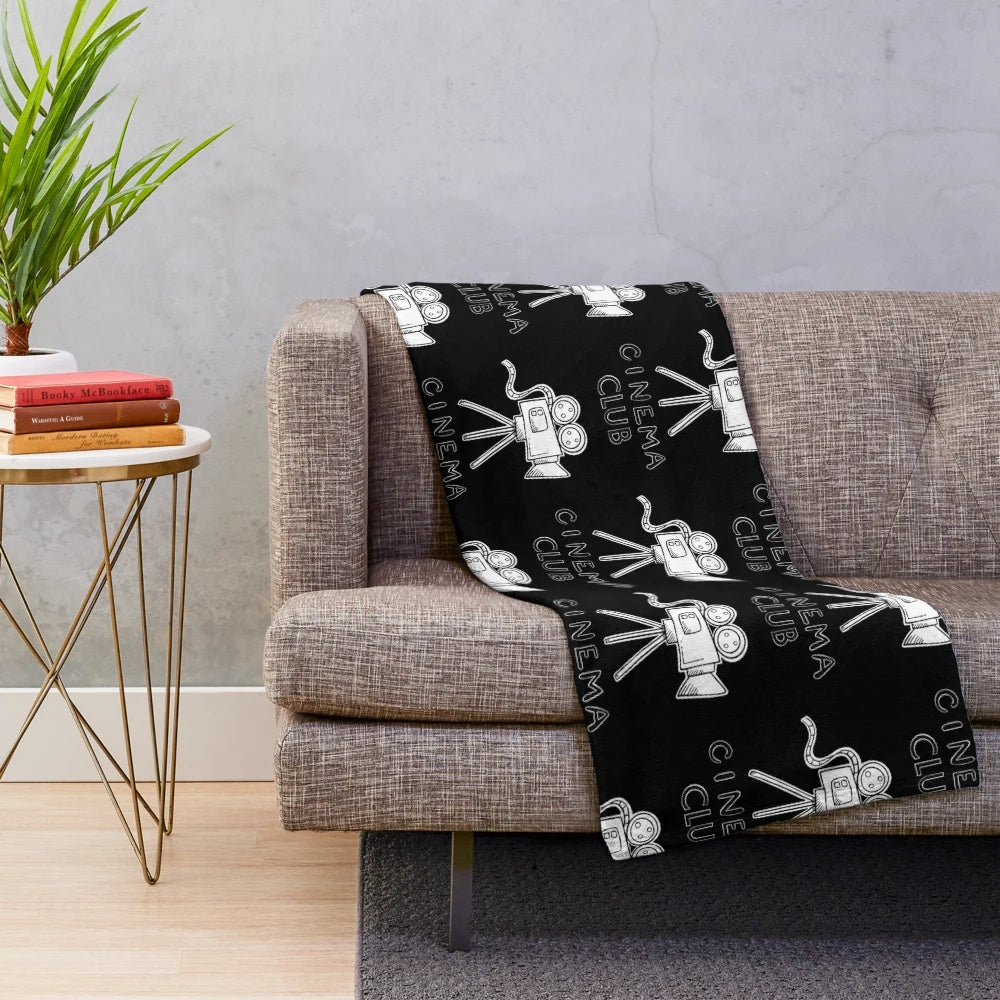Plush cinema club themed blanket