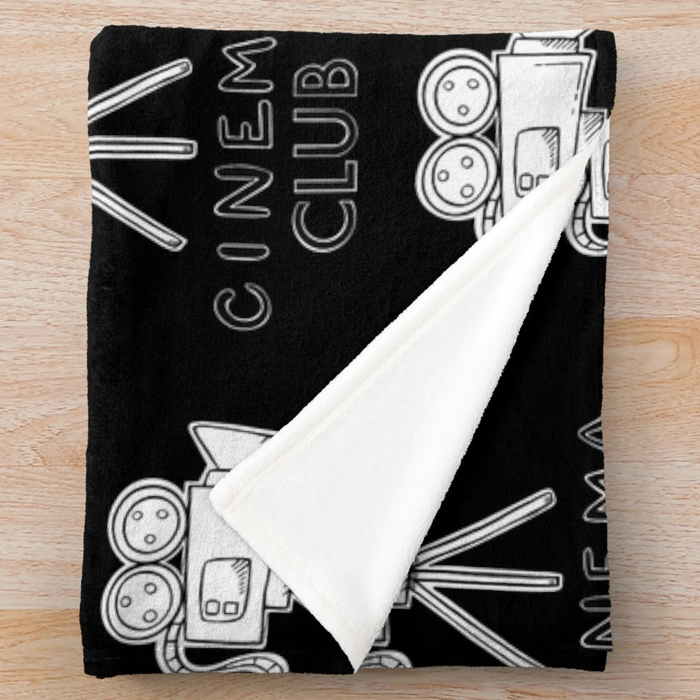 Plush cinema club themed blanket