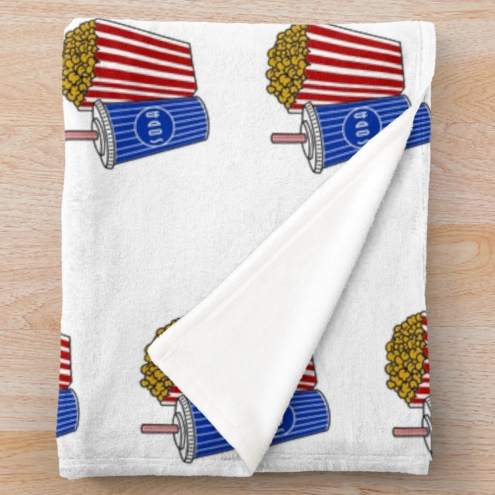 Plush blanket with cinema and movie theme design