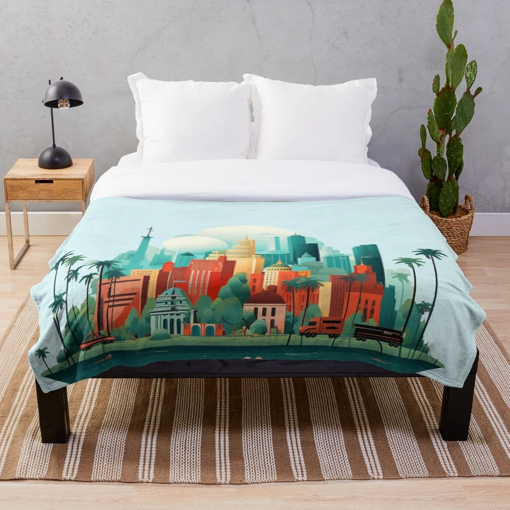 Plush blanket featuring a cinema and Hollywood-inspired design