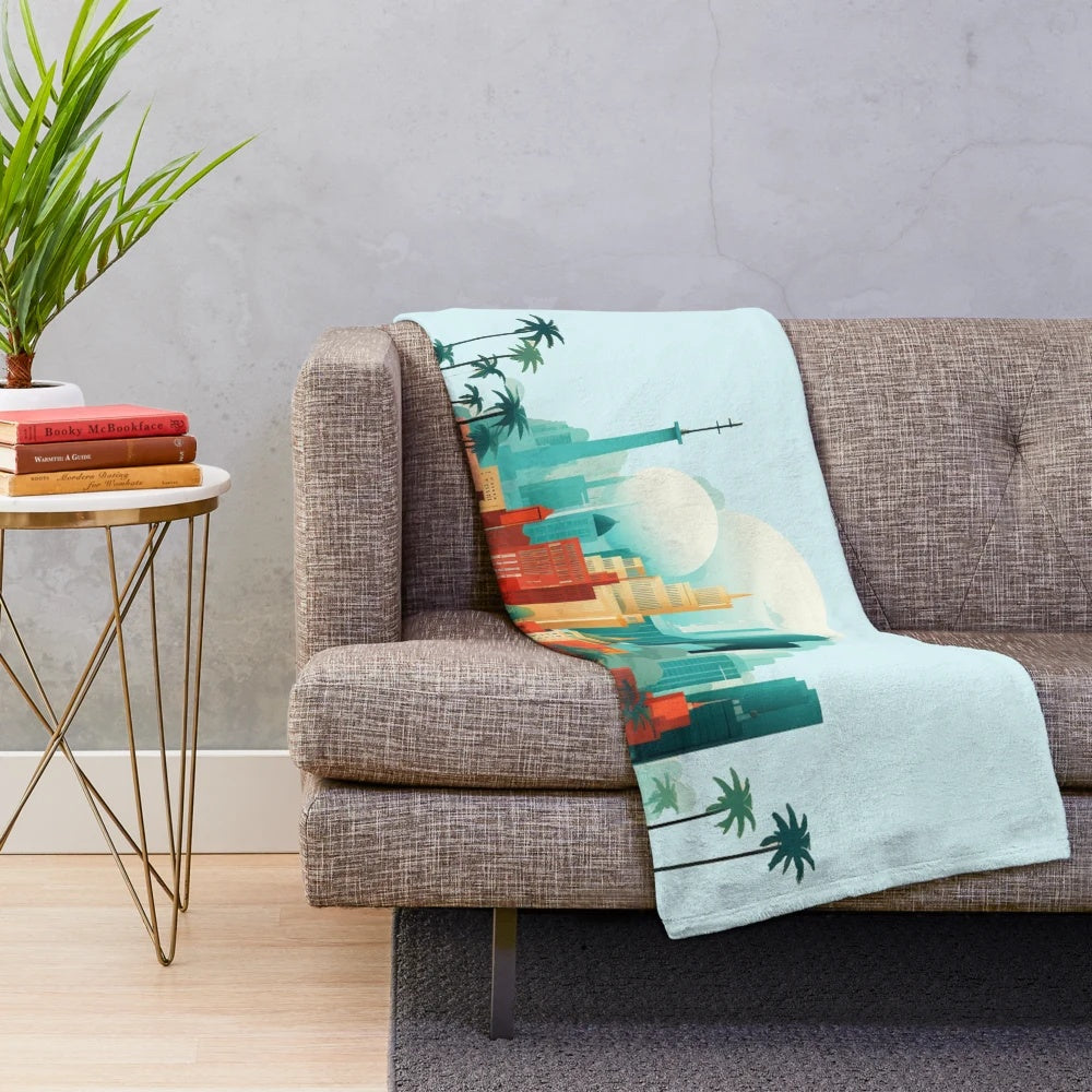 Plush blanket featuring a cinema and Hollywood-inspired design