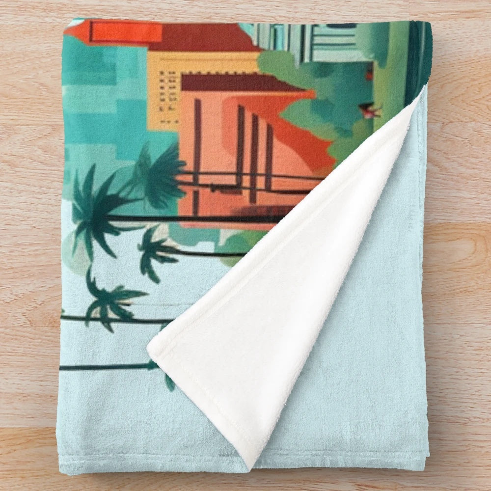 Plush blanket featuring a cinema and Hollywood-inspired design