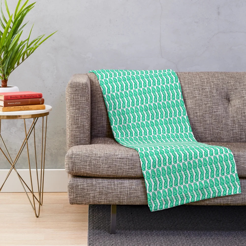 Cinematic plush blanket with neon lights and vintage film aesthetic