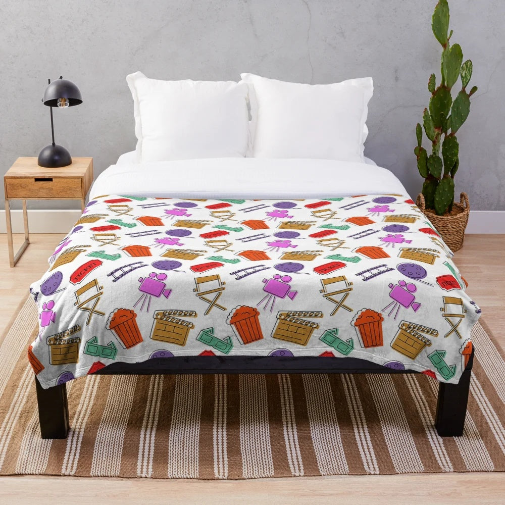Soft and Plush Cinema-Themed Blanket