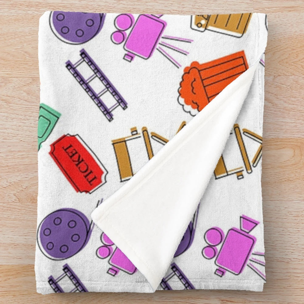 Soft and Plush Cinema-Themed Blanket