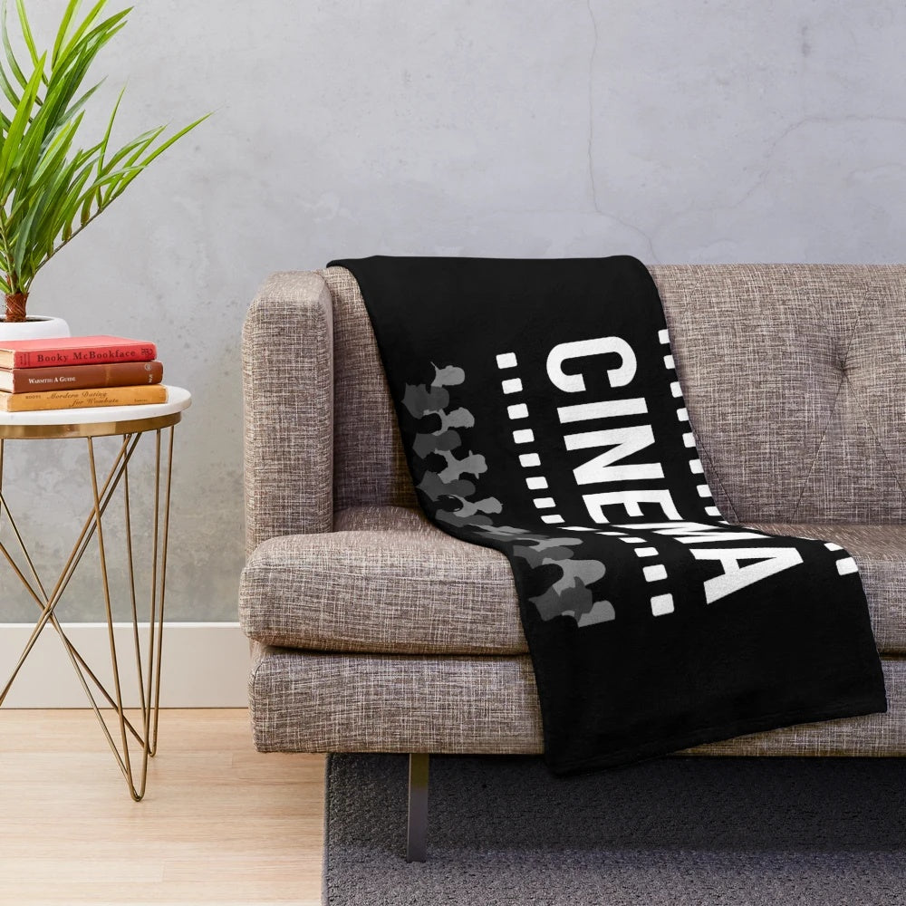 Cozy plush blanket with a cinema-inspired design