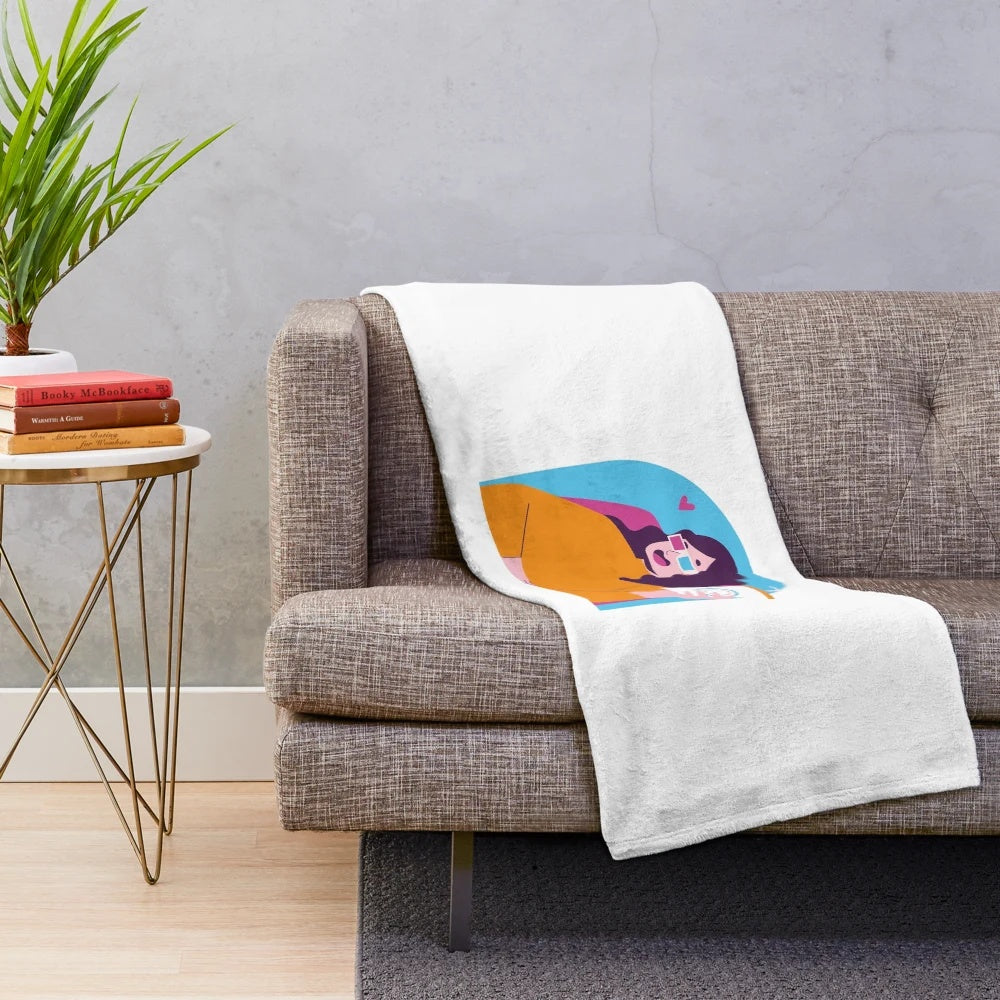 Cozy plush blanket featuring a cinema/movie-themed design for women