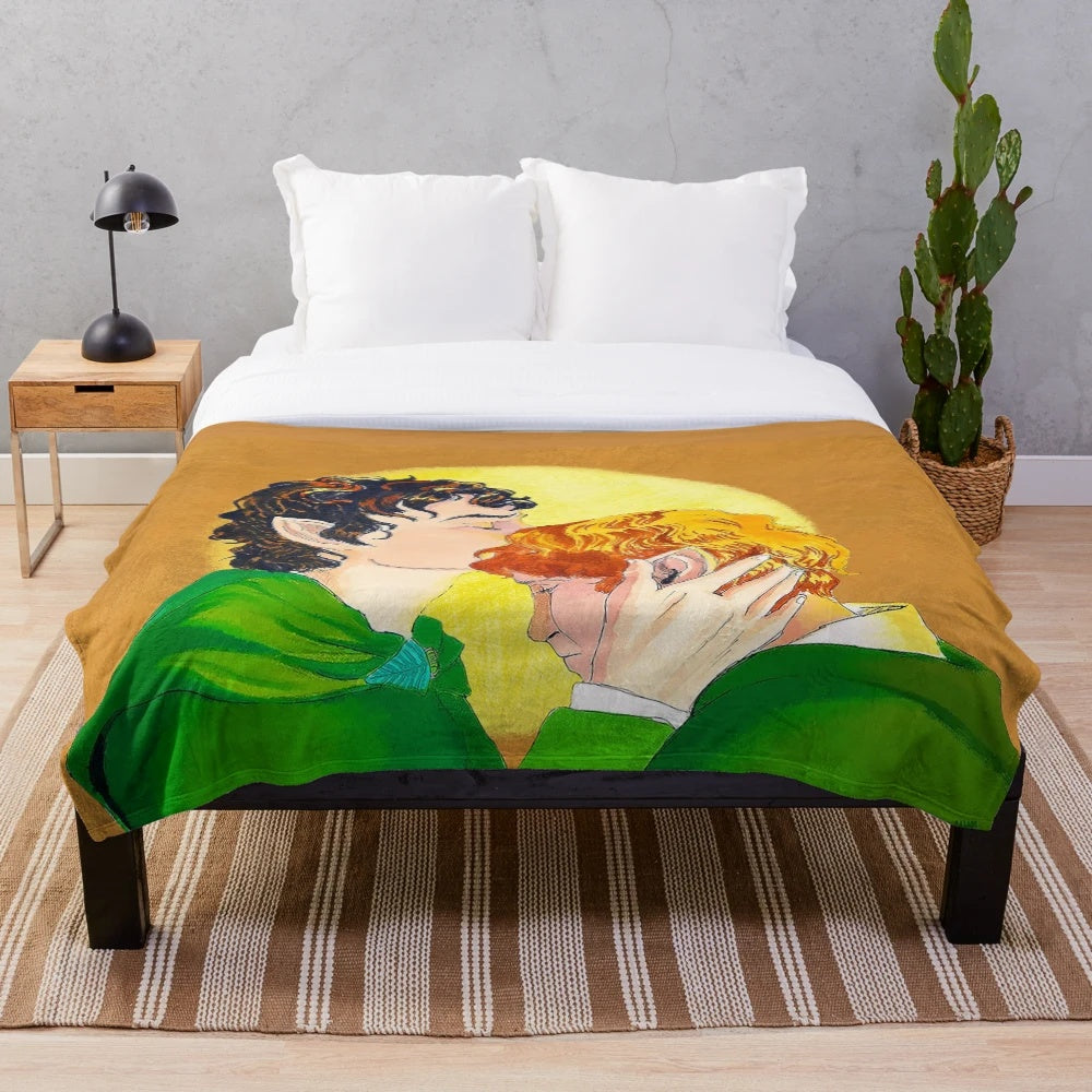 Cozy plush blanket with cinema-inspired design
