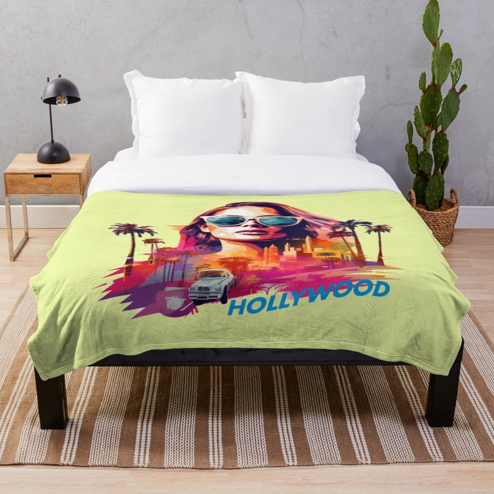 Soft and luxurious plush blanket with a cinema-inspired design