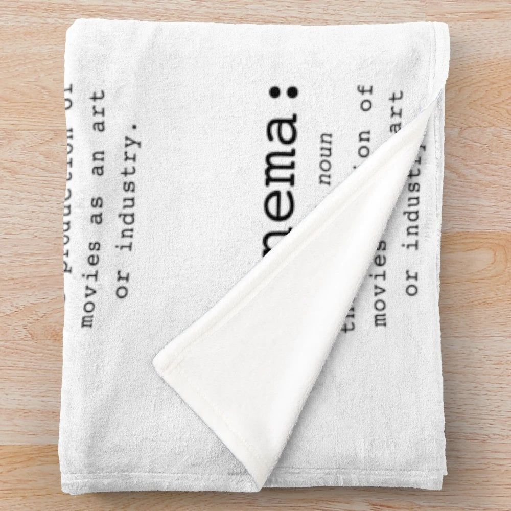 Plush blanket featuring a cinema-inspired design
