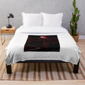 Red plush blanket for cozy movie nights at home