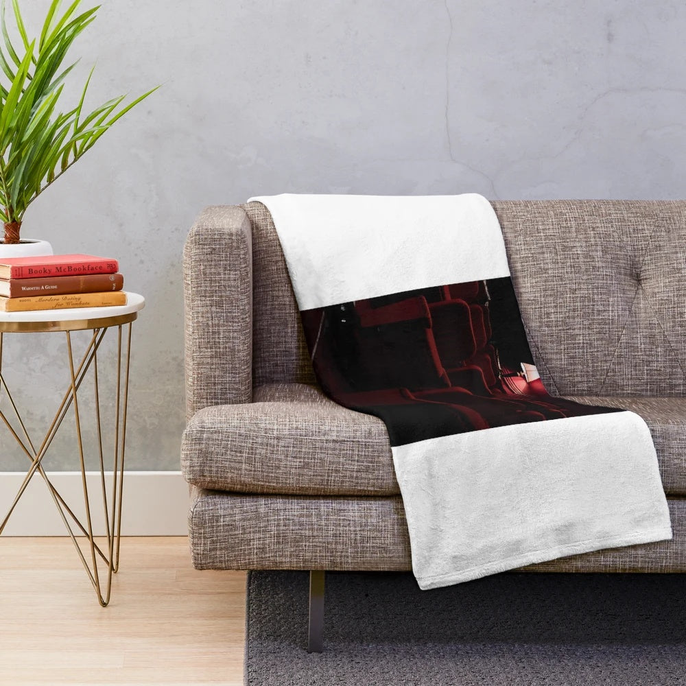 Red plush blanket for cozy movie nights at home