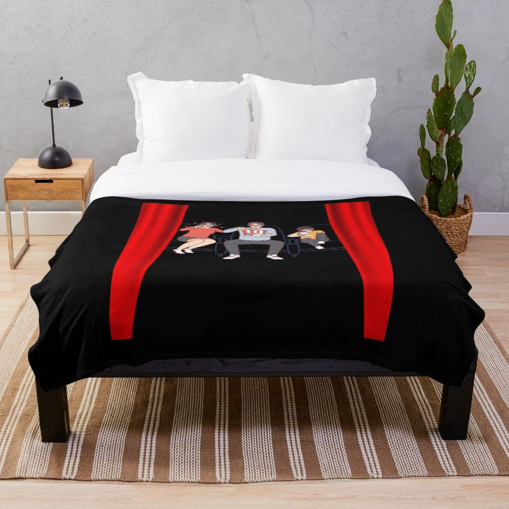 Cozy cinema lifestyle plush blanket for a comfortable and relaxing movie night