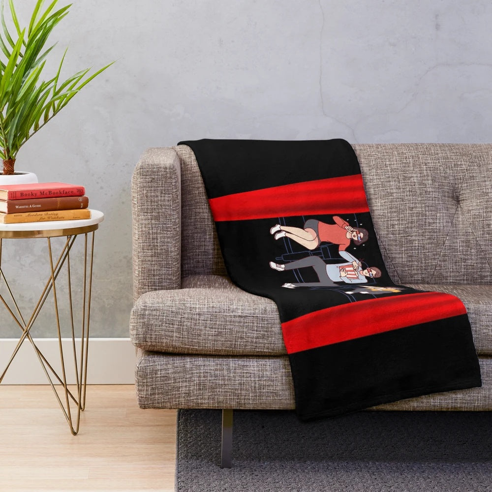 Cozy cinema lifestyle plush blanket for a comfortable and relaxing movie night